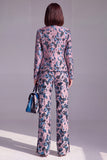 Dusty Green Open-front 2 Piece Slim Fit Floral Women's Suits
