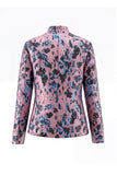 Dusty Green Open-front 2 Piece Slim Fit Floral Women's Suits