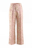 Blue 2 Piece Shawl Lapel Floral Double Breasted Women's Suits with Pockets
