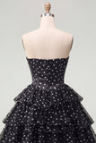 White A-Line Sweetheart Corset Tiered Ruched Homecoming Dress