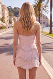 Sweetheart Pink Bodycon Homecoming Dress with Beading