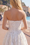 A-Line White Sweetheart Floral Homecoming Dress