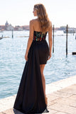 Sweetheart Red Bodycon Sheer Corset Ruched Sequins Homecoming Dress with Sash