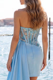 Sweetheart Red Bodycon Sheer Corset Ruched Sequins Homecoming Dress with Sash