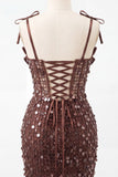 Bodycon Sheer Corset Ruched Sequins Bowed Straps Short Homecoming Dress