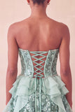 Sage Green Sweetheart Corset A-Line Short Homecoming Dress with Sequins
