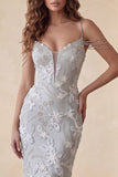 Light Grey Bodycon Floral Cold Shoulder Midi Formal Dress