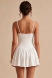 A-Line Spaghetti Straps Little White Dress