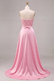 Strapless Pink Bodycon Sequins Homecoming Dress with Sash