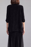 Black Velvet 2-Piece Midi Women Suits