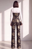 Black Golden Corset Printed Pant Suits Women Suits