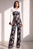 Black Golden Corset Printed Pant Suits Women Suits