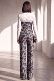 Black Golden Corset Printed Pant Suits Women Suits