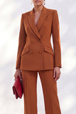 Vintage Acacia Fitted Notched Lapel Long Sleeves Women Suits