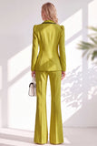 Brown Fitted Notched Lapel Long Sleeves Women Suits with Covered Button