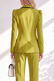 Brown Fitted Notched Lapel Long Sleeves Women Suits with Covered Button