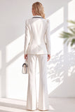 Brown Fitted Notched Lapel Long Sleeves Women Suits with Covered Button