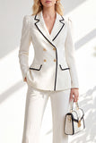 Brown Fitted Notched Lapel Long Sleeves Women Suits with Covered Button