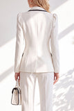 Brown Fitted Notched Lapel Long Sleeves Women Suits with Covered Button