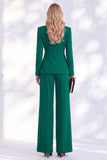Berlin Blue Pantsuits V-Neck Ruched Long Women Suits