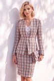 Black Fitted Long Sleeves Knee-Length Women Suits