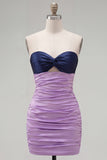 Red Orange Sweetheart Ruched Keyhole Bodycon Short Homecoming Dress