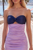 Red Orange Sweetheart Ruched Keyhole Bodycon Short Homecoming Dress