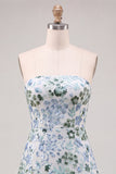 Light Green Strapless A-Line Tiered Sequins Ruffle Short Homecoming Dress