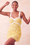 Brown Bodycon Sequins Fringed Short Homecoming Dress with Pearls