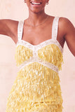 Brown Bodycon Sequins Fringed Short Homecoming Dress with Pearls