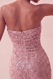 Sparkly Strapless Navy Bodycon Short Sequin Homecoming Dress