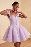 Mint Green A-Line Single Breasted Short Homecoming Dress with Cap Sleeves