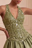 Sky Blue A-Line V-Neck Short Homecoming Dress