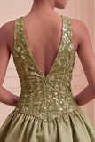 Sky Blue A-Line V-Neck Short Homecoming Dress
