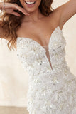 Ivory Sweetheart Short Bodycon Homecoming Dress with Sequins