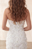 Ivory Sweetheart Short Bodycon Homecoming Dress with Sequins