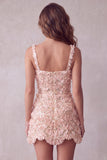 Sparkly Ivory A-Line Square Neck Short Cocktail Dress with Sequins