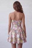 Sparkly Pink Sweetheart A-Line Tiered Floral Short Homecoming Dress with Sequins
