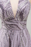 A-Line Lilac Halter Neck Backless Short Birthday Dress with Sequins