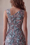 Black Bodycon Floral Ruched Short Cocktail Dress with Embroidery