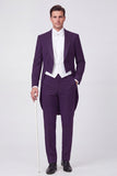 Black Peak Lapel 3 Piece Single Breasted Men's Prom Suits