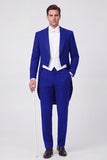 Black Peak Lapel 3 Piece Single Breasted Men's Prom Suits