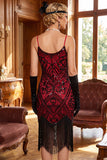 Sparkly Sequins Bodycon Midi 1920s Dress with Fringe Hem