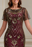 Great Gatsby Party Short Sleeves Sequin 1920s Flapper Dress