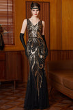 Sparkly Sequin Long Vintage Great Gatsby Flapper 1920s Dress