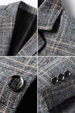 Coffee Notched Lapel Single Breasted Men's Blazer Jacket