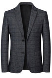 Navy Notch Lapel Single Breasted Men's Prom Blazer Jacket