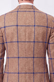 Brown Notch Lapel Single Breasted Men's Blazer Jacket