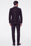Dark Green 2 Piece Shawl Lapel Velvet Men's Suits with Sequins