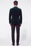 Burgundy 2 Piece Peak Lapel Single Breasted Velvet Men's Prom Suits